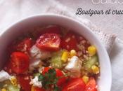 Recette Healthy Salade Boulgour, Fromage chèvre &amp; cruditées