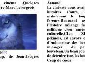 Actualité Cinéma. Quelques nouvelles Pierre-Marc LEVERGEOIS- 2015