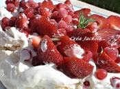 Pavlova fraise groseilles