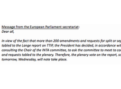 parlement européen, l'art d'étouffer politique. Président Schulz décidé reporter vote rapport Lange Traité commercial d'investissement transatlantique