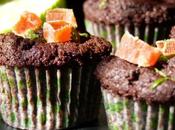 Muffins chocolat, papaye confite &#038; zeste citron vert