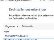 Comment désinstaller masquer mise jour Windows