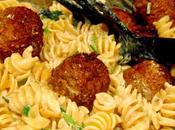 Rotini crémeux boulettes champignons