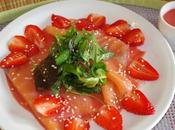 Carpaccio saumon fume, ketchup fraise