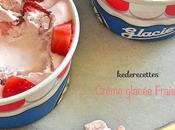 Créme glacée mascarpone fraise, morceaux fraises