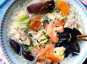 Bouillon Foon soupe vermicelles poulet, œufs légumes délice sino-mauricien