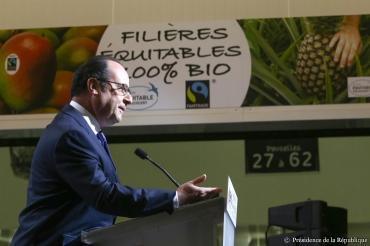 François Hollande a inauguré la Halle Bio du Marché International de Rungis