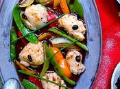 Seiches sauce “Black bean” légumes croquants, recette sino-mauricienne colorée Avec Pavillon France produits sont fête