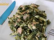 Penne saumons épinards
