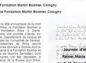 FONDATION RAINER MARIA RILKE MARTIN BODMER Cologny Jeudi Décembre 2016