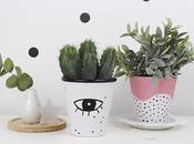 Pots fleurs graphiques minimalistes