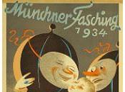 Trois affiches carnaval Munich dans années Münchener Fasching 1934/36/38