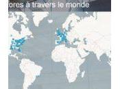 Infographie animée Apple Stores dans monde depuis 2001