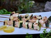 Brochettes saumon courgettes