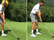 Steph Curry tente jouer golf avec casque Lewis Hamilton