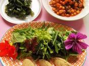 Repas complet Vegan healthy (pois chiches, chou, salade)