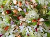 Salade riz, courgette crue poivron