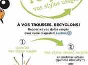 Leclerc recyclent stylos usagés mobilier urbain