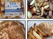 Poulet oignons miel pommes terre rattes confites