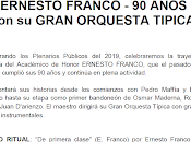Hommage Ernesto Franco pour démarrer l’année Academia Nacional Tango l’affiche]