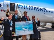 nouvel appareil airbus a321neolr d’air transat prendre envol depuis nice