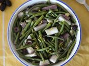Salade haricots verts, aubergines, citron olives