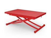 Table basse relevable rouge laqué