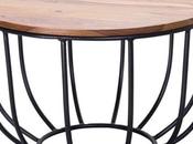 Table basse ronde bois acier
