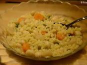 Soupe légumes, coco Paimpol, coquillettes coriandre fraiche