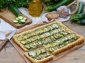 Tarte fine courgettes, chèvre frais basilic