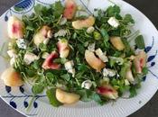 Salade cresson pêches fromage bleu Lorraine Pascale