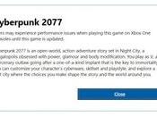 pages anglaise américaine Microsoft Store affichent avertissement sujet Cyberpunk 2077