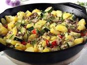 Poêlée courgettes pommes terre viande hachée
