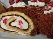 Bûche Noël mascarpone chocolat framboises