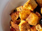 Casserole d'inspiration ibérique ragoût pommes terre, tofu, saucisse